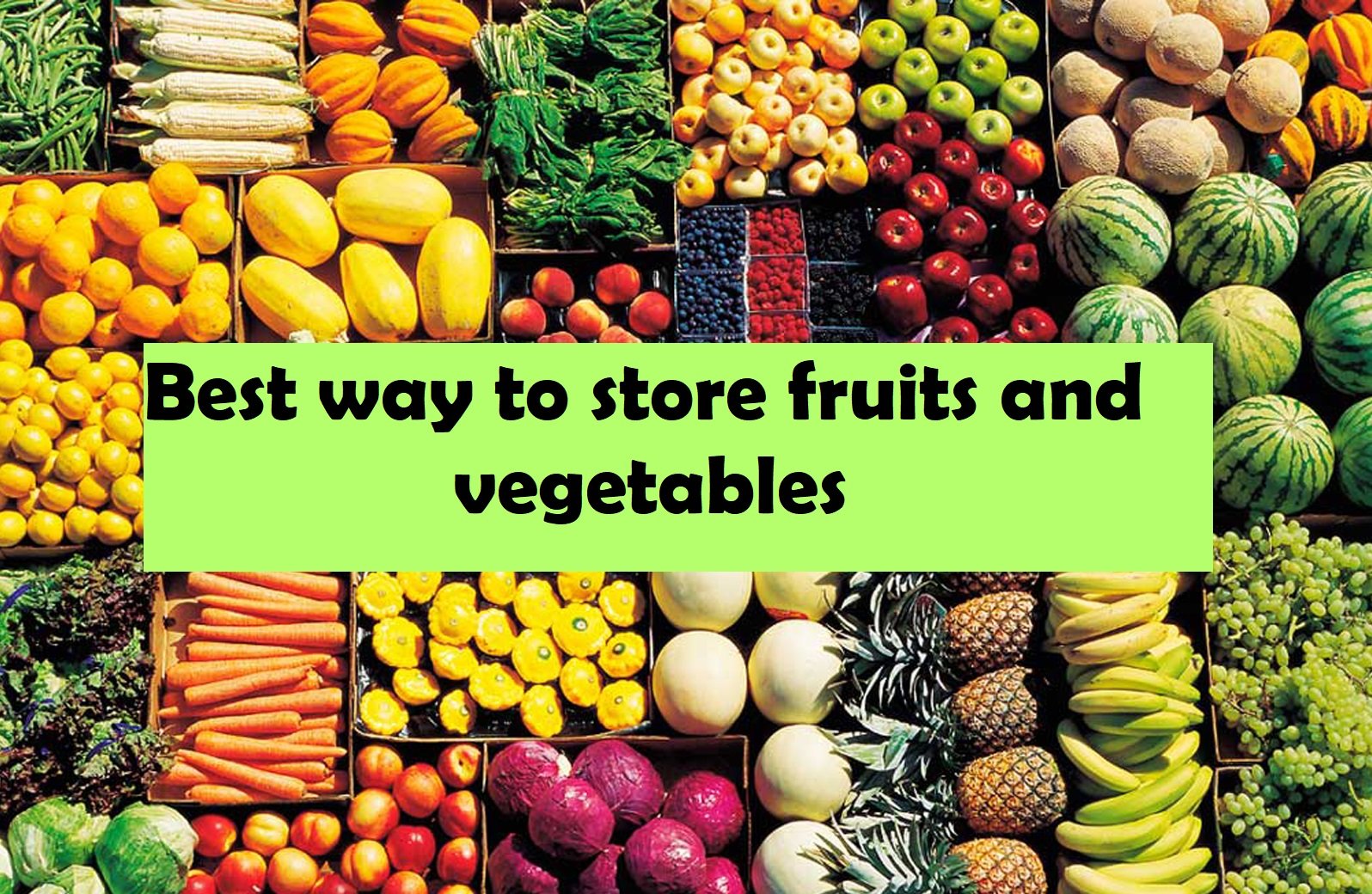 Best way to store fruits and vegetables